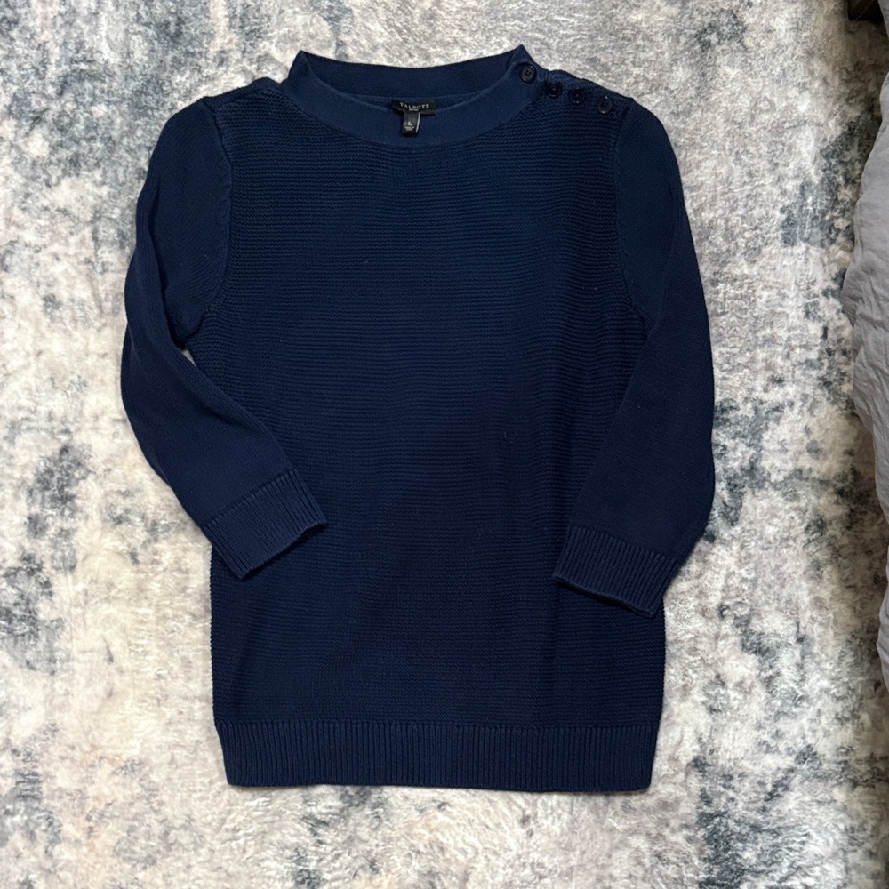 Talbots Women’s Dark Blue Crewneck Sweater
